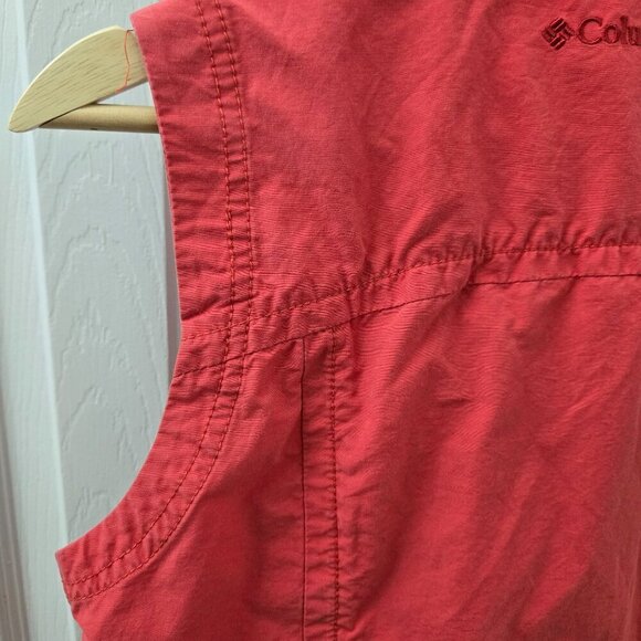Columbia Full Zip Sleeveless Jacket‎ Vest Womens Small Red Pockets High Neck - Picture 11 of 12
